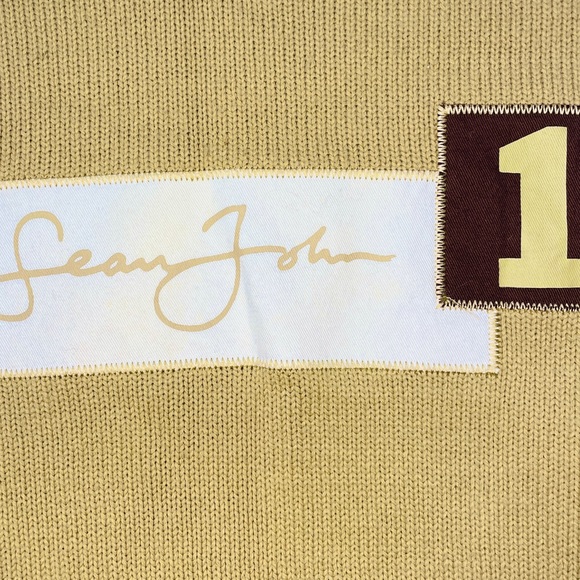 SEAN JOHN Sweater Long Sleeve Crewneck Brown Tan Embroidered Big Tall Mens 3XL - Picture 4 of 7